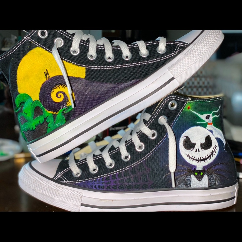 Brand new, never worn Custom painted Converse High Tops